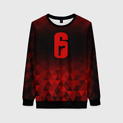 Свитшот женский Rainbow Six red poly, цвет: 3D-черный