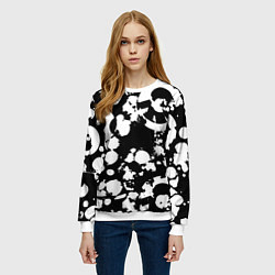 Свитшот женский Модная чб абстракция - нейроарт, цвет: 3D-белый — фото 2