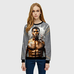 Свитшот женский Мухаммед Али на сером, цвет: 3D-черный — фото 2