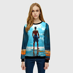 Свитшот женский Кикбоксер в синем, цвет: 3D-черный — фото 2