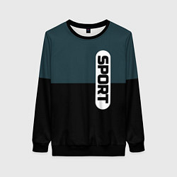 Женский свитшот Sport чёрно-синий с белым