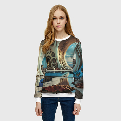 Женский свитшот Современная пещера / 3D-Белый – фото 3