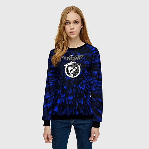 Женский свитшот Benfica blue energy / 3D-Черный – фото 3
