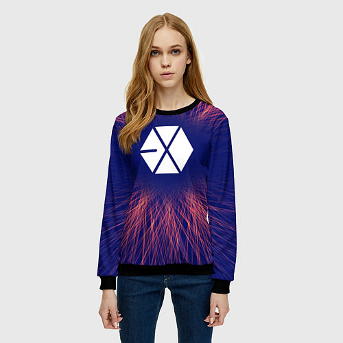 Женский свитшот Exo red energy / 3D-Черный – фото 3