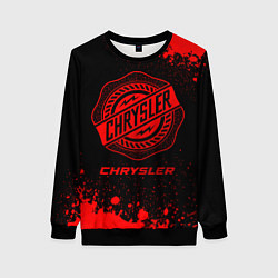 Свитшот женский Chrysler - red gradient, цвет: 3D-черный