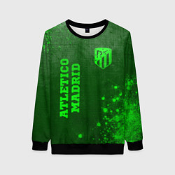 Свитшот женский Atletico Madrid - green gradient вертикально, цвет: 3D-черный
