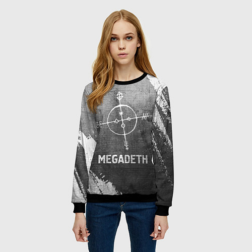 Женский свитшот Megadeth - grey gradient / 3D-Черный – фото 3