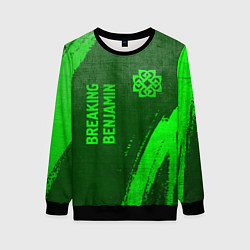 Свитшот женский Breaking Benjamin - green gradient вертикально, цвет: 3D-черный