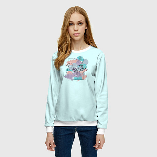 Женский свитшот Mind positive / 3D-Белый – фото 3