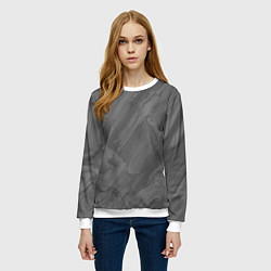 Свитшот женский Серая текстура каменная мрамор, цвет: 3D-белый — фото 2