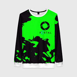 Свитшот женский Portal черный дым, цвет: 3D-белый