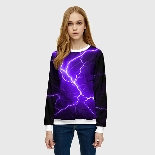 Женский свитшот Color purple black / 3D-Белый – фото 3