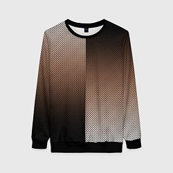 Свитшот женский Чёрно-коричневый текстурный градиент пополам, цвет: 3D-черный