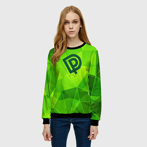 Женский свитшот Deep Purple green poly / 3D-Черный – фото 3