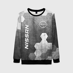 Свитшот женский Nissan - grey gradient вертикально, цвет: 3D-черный