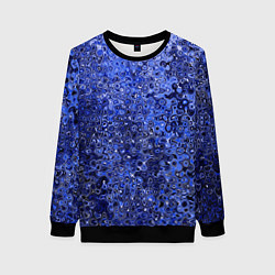 Свитшот женский Синий ультрамарин абстрактная текстура, цвет: 3D-черный