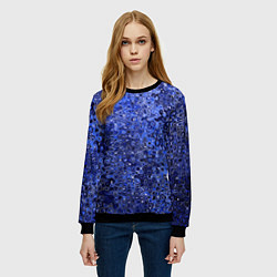 Свитшот женский Синий ультрамарин абстрактная текстура, цвет: 3D-черный — фото 2