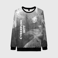 Свитшот женский Cyberpunk 2077 - grey gradient вертикально, цвет: 3D-черный