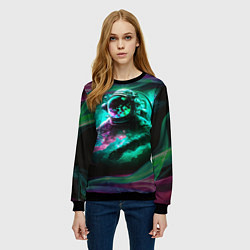 Свитшот женский Космонавт неоновая дымка, цвет: 3D-черный — фото 2