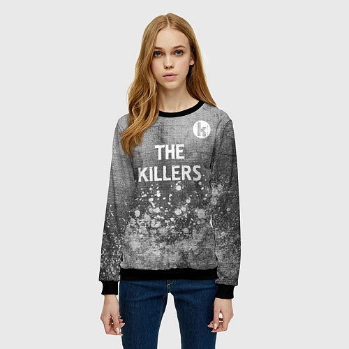 Женский свитшот The Killers - grey gradient посередине / 3D-Черный – фото 3