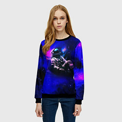 Свитшот женский Астронавт в пучине, цвет: 3D-черный — фото 2