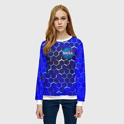 Свитшот женский Nasa голубая броня, цвет: 3D-белый — фото 2