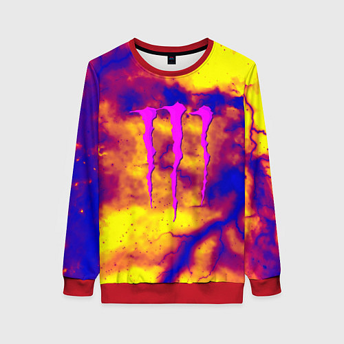Женский свитшот Monster energy storm grunge / 3D-Красный – фото 1