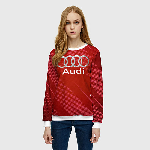 Женский свитшот Audi - абстракция / 3D-Белый – фото 3