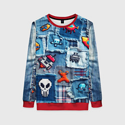 Женский свитшот Пиксельный космос