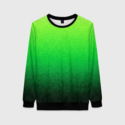 Женский свитшот Градиент мозаика зелёный в тёмный