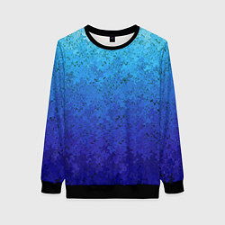 Свитшот женский Сине-голубой градиент текстура, цвет: 3D-черный