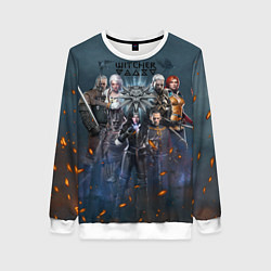 Свитшот женский Ведьмак герои, цвет: 3D-белый