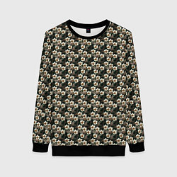 Женский свитшот Нежный цветочный тёмный зелёный