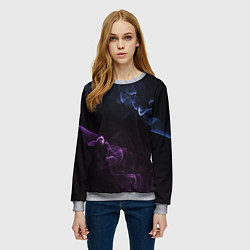 Свитшот женский Color black blue pink, цвет: 3D-меланж — фото 2