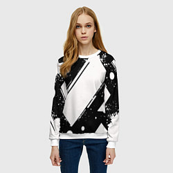Свитшот женский Color black white, цвет: 3D-белый — фото 2