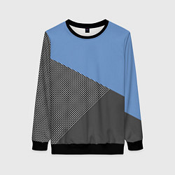 Свитшот женский Сине-серый геометричный, цвет: 3D-черный