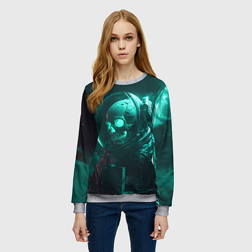 Женский свитшот Скелет в космосе / 3D-Меланж – фото 3