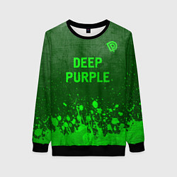 Свитшот женский Deep Purple - green gradient посередине, цвет: 3D-черный