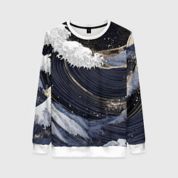 Женский свитшот Волны моря с блестками
