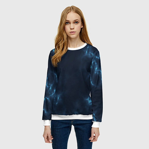Женский свитшот The color is blue / 3D-Белый – фото 3