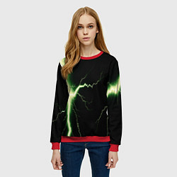 Свитшот женский Lightning yellow текстура, цвет: 3D-красный — фото 2