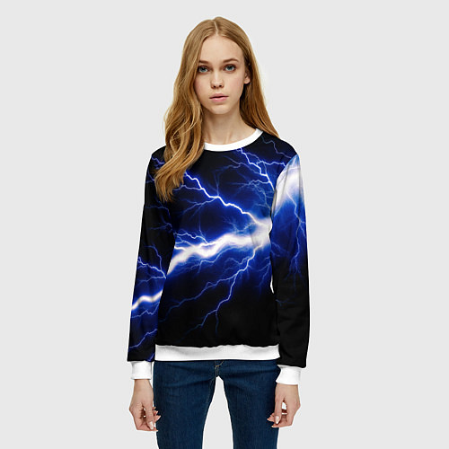 Женский свитшот Lightning blue / 3D-Белый – фото 3