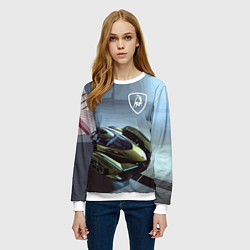 Свитшот женский Lamborghini - motorsport extreme, цвет: 3D-белый — фото 2