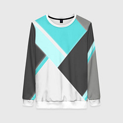 Свитшот женский Color black blue, цвет: 3D-белый