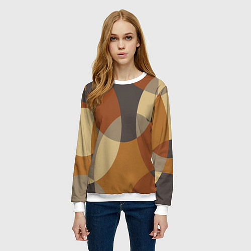 Женский свитшот Графические цветные текстуры и паттерны / 3D-Белый – фото 3
