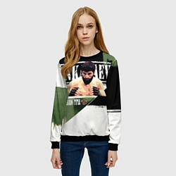 Свитшот женский Магомед Анкалаев боец ММА, цвет: 3D-черный — фото 2