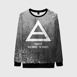Свитшот женский Thirty Seconds to Mars - grey gradient, цвет: 3D-черный