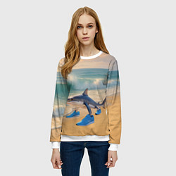 Свитшот женский Тралалеро тралала мем, цвет: 3D-белый — фото 2