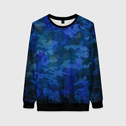 Свитшот женский Абстракция - blue uniform camouflage, цвет: 3D-черный