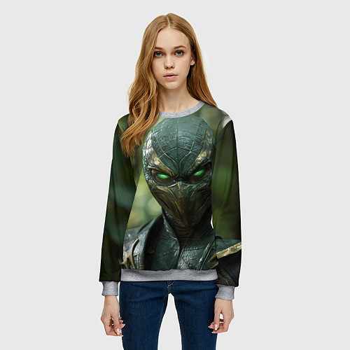 Женский свитшот Reptile green Mortal kombat / 3D-Меланж – фото 3